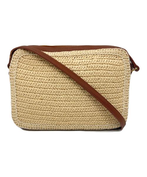 Saint Laurent Paris（サンローランパリ）Saint Laurent Paris (サンローランパリ) ラフィア カメラバッグ ベージュの古着・服飾アイテム