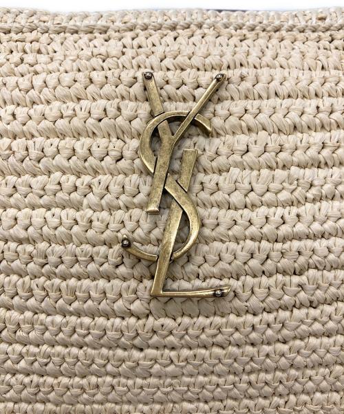 Saint Laurent Paris（サンローランパリ）Saint Laurent Paris (サンローランパリ) ラフィア カメラバッグ ベージュの古着・服飾アイテム