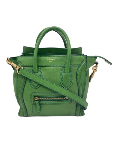 CELINE（セリーヌ）CELINE (セリーヌ) ラゲージ ナノショッパー 2WAYショルダーバッグ グリーンの古着・服飾アイテム