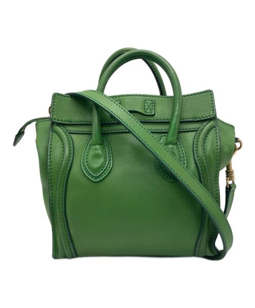 CELINE（セリーヌ）CELINE (セリーヌ) ラゲージ ナノショッパー 2WAYショルダーバッグ グリーンの古着・服飾アイテム