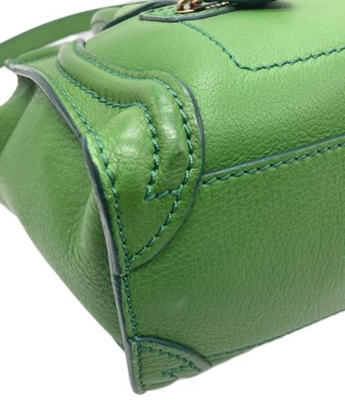 CELINE（セリーヌ）CELINE (セリーヌ) ラゲージ ナノショッパー 2WAYショルダーバッグ グリーンの古着・服飾アイテム
