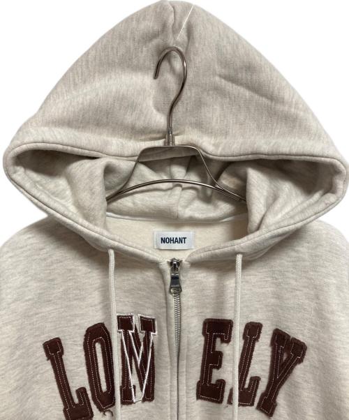 NOHANT（ノアン）NOHANT (ノアン) LOVELY CROP HOODIE ZIP-UP OATMEAL ベージュ サイズ:Ｍの古着・服飾アイテム