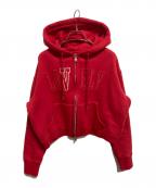 NOHANTノアン）の古着「LOVELY CROP HOODIE ZIP-UP OATMEAL」｜レッド