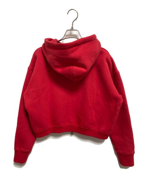 NOHANT（ノアン）NOHANT (ノアン) LOVELY CROP HOODIE ZIP-UP OATMEAL レッド サイズ:Ｍの古着・服飾アイテム