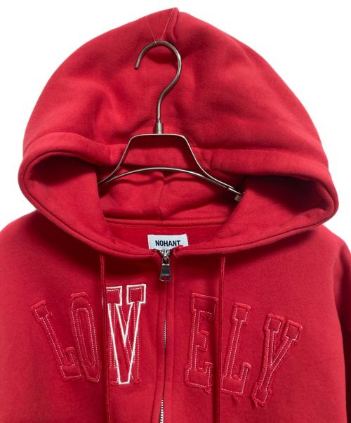 NOHANT（ノアン）NOHANT (ノアン) LOVELY CROP HOODIE ZIP-UP OATMEAL レッド サイズ:Ｍの古着・服飾アイテム