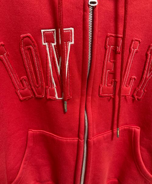 NOHANT（ノアン）NOHANT (ノアン) LOVELY CROP HOODIE ZIP-UP OATMEAL レッド サイズ:Ｍの古着・服飾アイテム