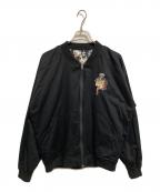 graniphグラニフ）の古着「猫舌茸化け猫リバーシブル ブルゾン」｜ブラック