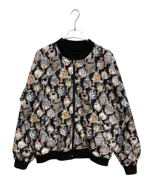 graniph（グラニフ）graniph (グラニフ) 猫舌茸化け猫リバーシブル ブルゾン ブラック サイズ:Lの古着・服飾アイテム