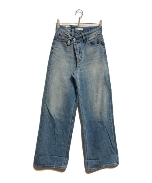 moussy（マウジー）moussy (マウジー) CROSS WAIST WIDE STRAIGHT ブルー サイズ:1の古着・服飾アイテム