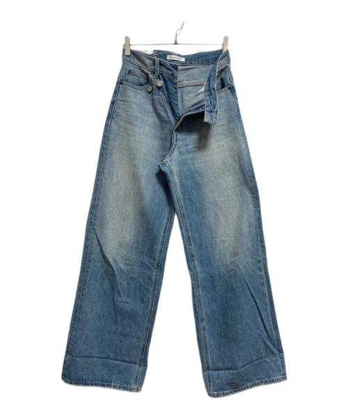 moussy（マウジー）moussy (マウジー) CROSS WAIST WIDE STRAIGHT ブルー サイズ:1の古着・服飾アイテム