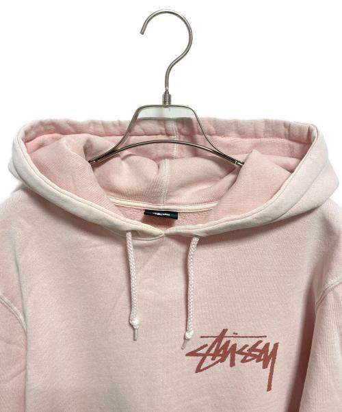 stussy（ステューシー）stussy (ステューシー) ピグメントプルオーバーパーカー ピンク サイズ:Sの古着・服飾アイテム