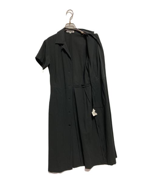 JIL SANDER（ジルサンダー）JIL SANDER (ジルサンダー) S/Sシャツワンピース ブラック サイズ:34の古着・服飾アイテム