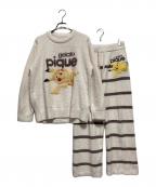 gelato piqueジェラートピケ）の古着「ベビモコジャガードプルオーバー&ロングパンツセット」｜ベージュ