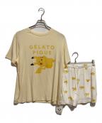 gelato piqueジェラートピケ）の古着「接触冷感プリントTシャツ＆ショートパンツセット」｜イエロー×ホワイト