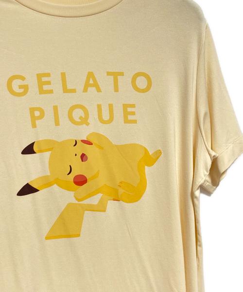 gelato pique（ジェラートピケ）gelato pique (ジェラートピケ) 接触冷感プリントTシャツ＆ショートパンツセット イエロー×ホワイト サイズ:FREEの古着・服飾アイテム