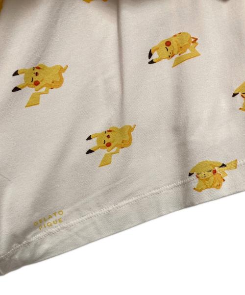gelato pique（ジェラートピケ）gelato pique (ジェラートピケ) 接触冷感プリントTシャツ＆ショートパンツセット イエロー×ホワイト サイズ:FREEの古着・服飾アイテム