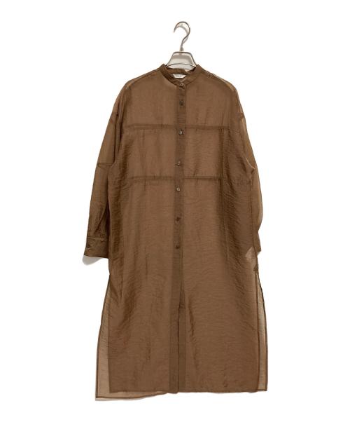 CLANE（クラネ）CLANE (クラネ) SWITCH DESIGN LONG SHEER SHIRT ブラウン サイズ:1の古着・服飾アイテム