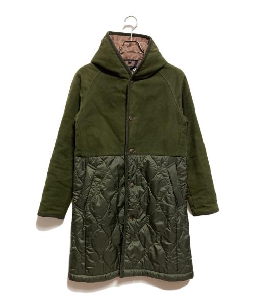LAVENHAM（ラベンハム）LAVENHAM (ラベンハム) 切替フーデットキルティングコート グリーン サイズ:34の古着・服飾アイテム