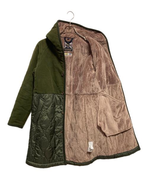 LAVENHAM（ラベンハム）LAVENHAM (ラベンハム) 切替フーデットキルティングコート グリーン サイズ:34の古着・服飾アイテム