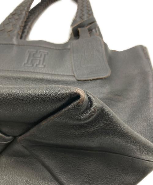 HIROFU（ヒロフ）HIROFU (ヒロフ) Hロゴメッシュハンドルトートバッグ ブラックの古着・服飾アイテム