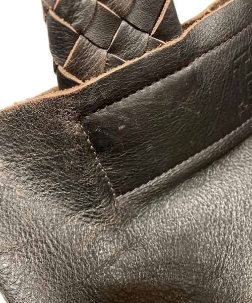 HIROFU（ヒロフ）HIROFU (ヒロフ) Hロゴメッシュハンドルトートバッグ ブラックの古着・服飾アイテム