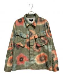 stussy（ステューシー）の古着「Velveteen Jungle SHIRT」｜グリーン