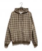 BUTTER GOODSバターグッズ）の古着「Waffle Zip-Thru Hood」｜ブラウン
