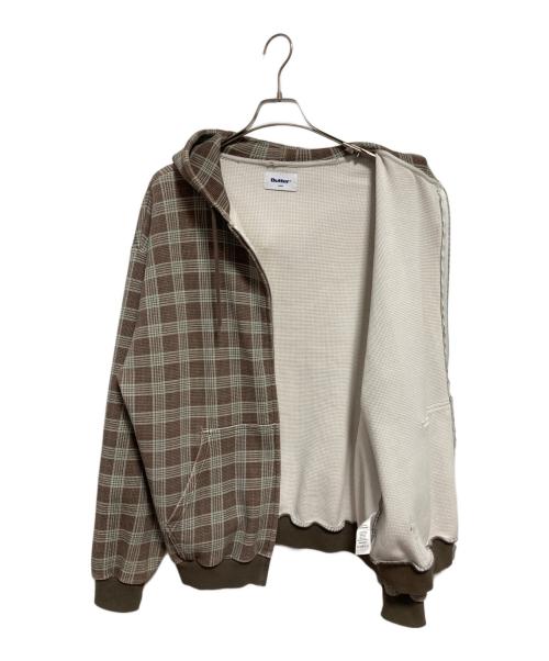 BUTTER GOODS（バターグッズ）Butter Goods (バターグッズ) Waffle Zip-Thru Hood ブラウン サイズ:Lの古着・服飾アイテム