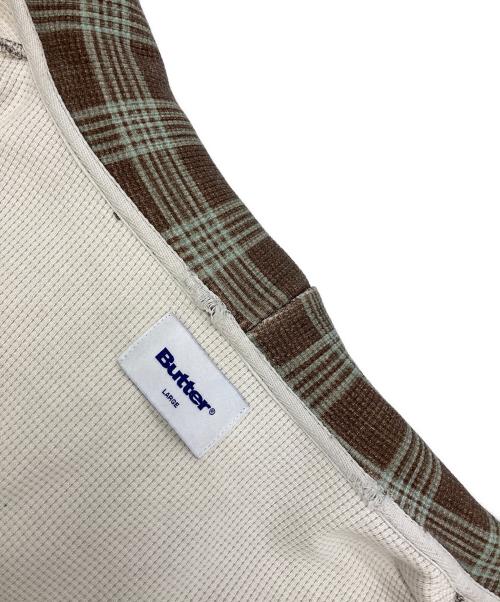 BUTTER GOODS（バターグッズ）Butter Goods (バターグッズ) Waffle Zip-Thru Hood ブラウン サイズ:Lの古着・服飾アイテム