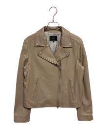 23区（ニジュウサンク）の古着「シープレザーライダースジャケット」｜ベージュ