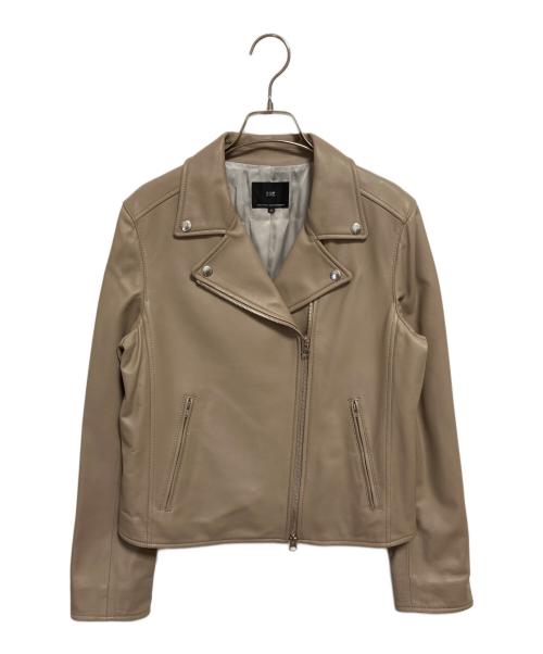 23区（ニジュウサンク）23区 (ニジュウサンク) シープレザーライダースジャケット ベージュ サイズ:40の古着・服飾アイテム
