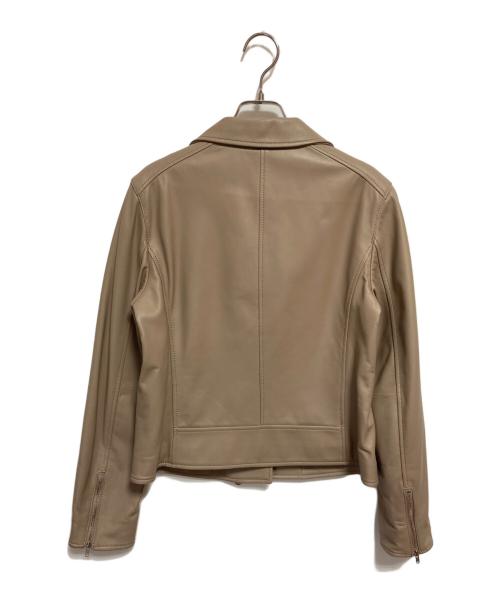 23区（ニジュウサンク）23区 (ニジュウサンク) シープレザーライダースジャケット ベージュ サイズ:40の古着・服飾アイテム