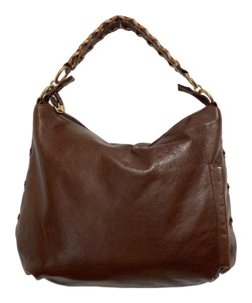 KITAMURA（キタムラ）KITAMURA (キタムラ) レザーショルダーバッグ ブラウンの古着・服飾アイテム