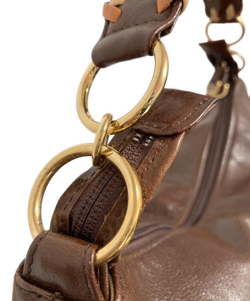 KITAMURA（キタムラ）KITAMURA (キタムラ) レザーショルダーバッグ ブラウンの古着・服飾アイテム