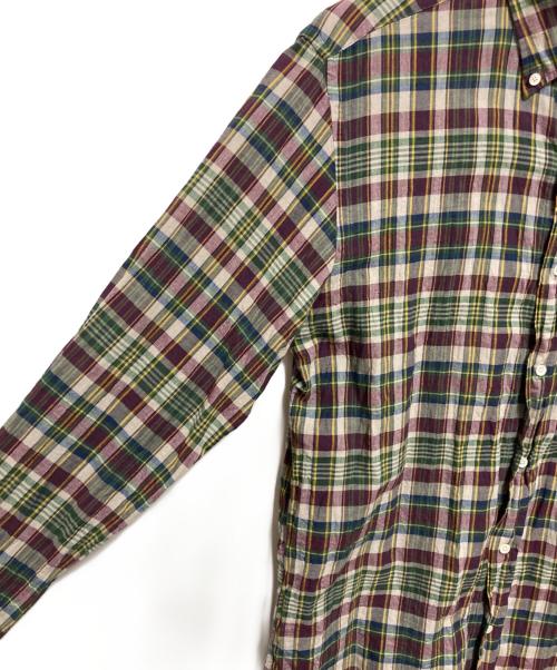 BEAMS PLUS（ビームスプラス）BEAMS PLUS (ビームスプラス) マドラスチェック ボタンダウンシャツ パープル サイズ:XLの古着・服飾アイテム