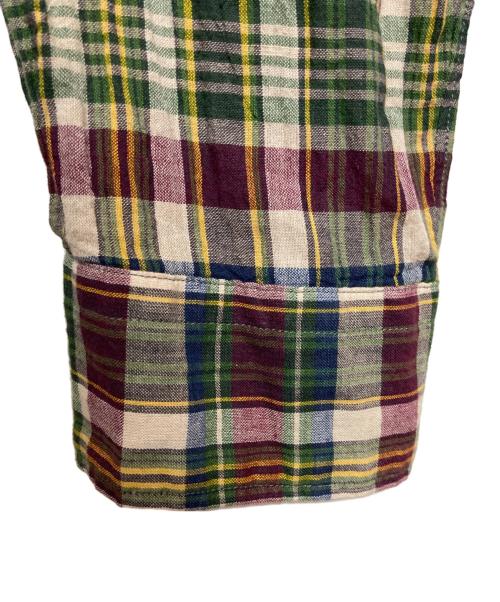 BEAMS PLUS（ビームスプラス）BEAMS PLUS (ビームスプラス) マドラスチェック ボタンダウンシャツ パープル サイズ:XLの古着・服飾アイテム