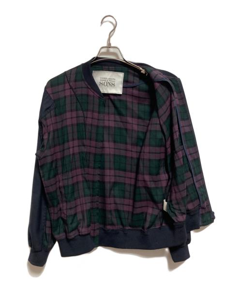 UNITED ARROWS & SONS（ユナイテッドアローズ アンド サンズ）UNITED ARROWS & SONS (ユナイテッドアローズ アンド サンズ) DAPPER TRACK JACKET グリーン×パープル サイズ:Sの古着・服飾アイテム