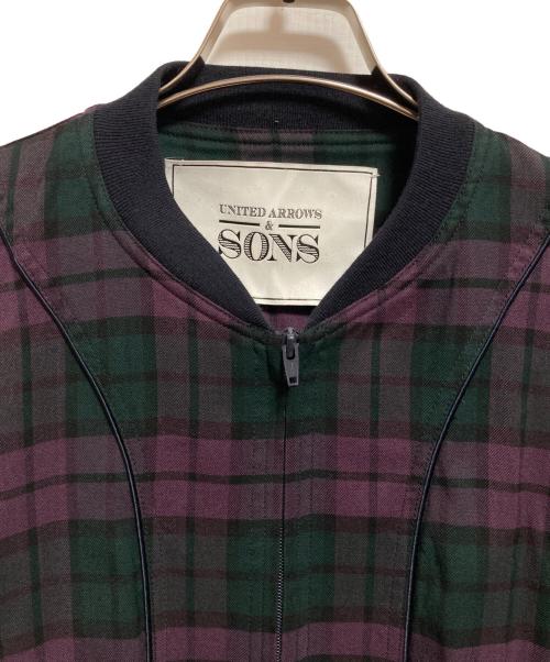 UNITED ARROWS & SONS（ユナイテッドアローズ アンド サンズ）UNITED ARROWS & SONS (ユナイテッドアローズ アンド サンズ) DAPPER TRACK JACKET グリーン×パープル サイズ:Sの古着・服飾アイテム