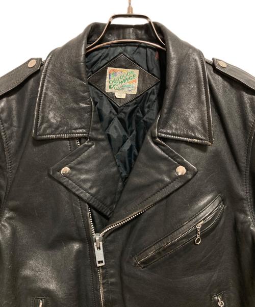 OUTDOOR EXCHANGE（アウトドアエックスチェンジ）OUTDOOR EXCHANGE (アウトドアエックスチェンジ) ダブルライダースジャケット ブラック サイズ:42の古着・服飾アイテム