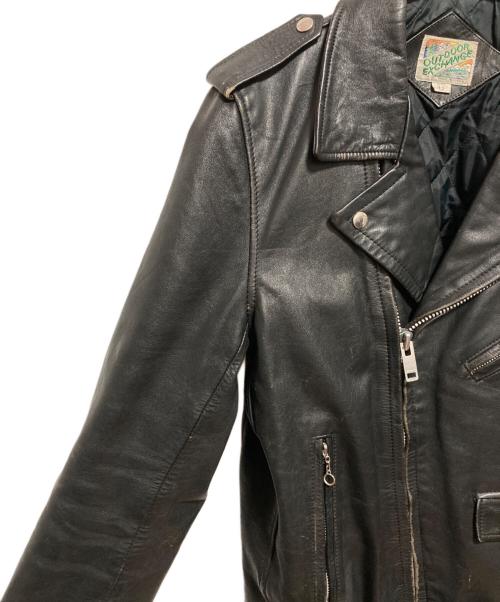 OUTDOOR EXCHANGE（アウトドアエックスチェンジ）OUTDOOR EXCHANGE (アウトドアエックスチェンジ) ダブルライダースジャケット ブラック サイズ:42の古着・服飾アイテム