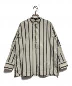 theoryセオリー）の古着「VENTURS STRIPE HILOW TUNIC シャツ」｜ベージュ