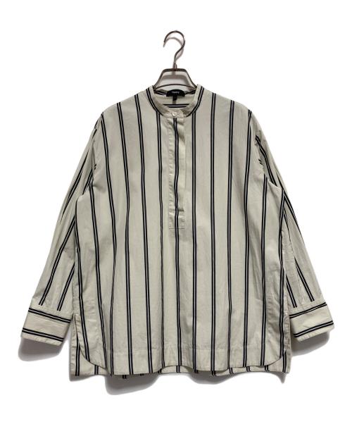 theory（セオリー）theory (セオリー) VENTURS STRIPE HILOW TUNIC シャツ ベージュ サイズ:Sの古着・服飾アイテム