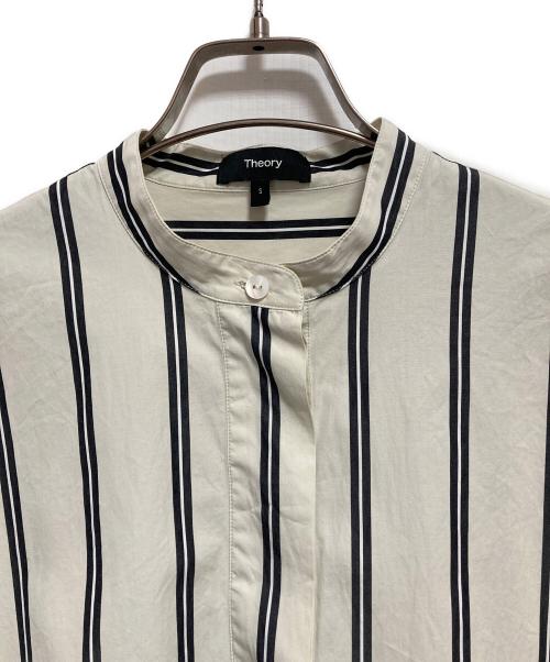 theory（セオリー）theory (セオリー) VENTURS STRIPE HILOW TUNIC シャツ ベージュ サイズ:Sの古着・服飾アイテム