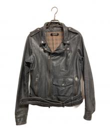 GOLDEN GOOSE（ゴールデングース）の古着「ダブルライダースレザージャケット」｜ブラック