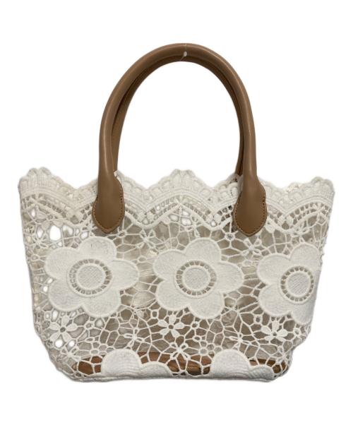 MARY QUANT（マリークヮント）MARY QUANT (マリークヮント) デイジーレーススカラップトート ホワイトの古着・服飾アイテム