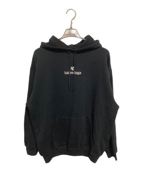 BALENCIAGA（バレンシアガ）BALENCIAGA (バレンシアガ) スポンサーロゴプルオーバーフーディー ブラック サイズ:Sの古着・服飾アイテム