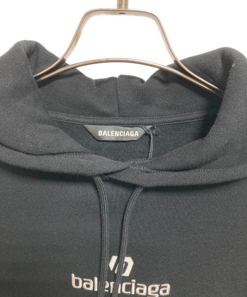 BALENCIAGA（バレンシアガ）BALENCIAGA (バレンシアガ) スポンサーロゴプルオーバーフーディー ブラック サイズ:Sの古着・服飾アイテム