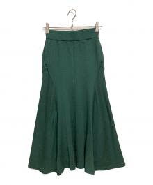 Mame Kurogouchi（マメクロゴウチ）の古着「Flared Jersey Skirt」｜グリーン