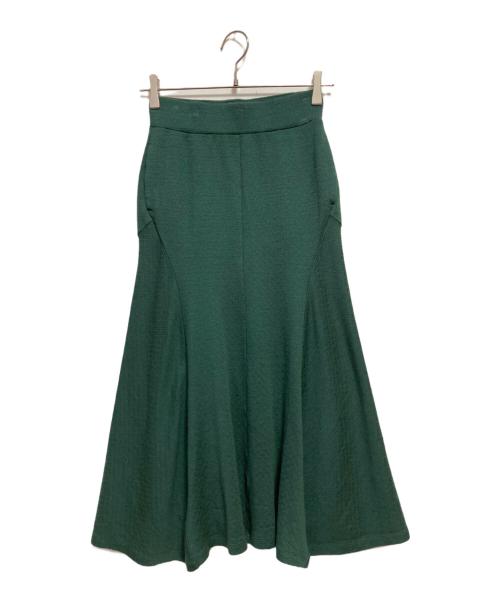 Mame Kurogouchi（マメクロゴウチ）mame kurogouchi (マメクロゴウチ) Flared Jersey Skirt グリーン サイズ:1の古着・服飾アイテム