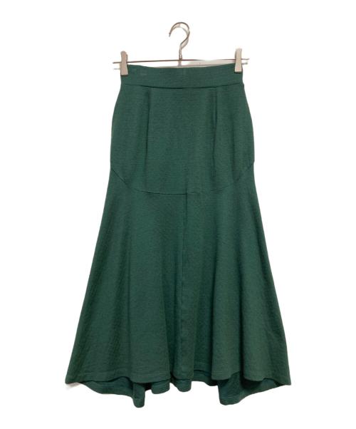 Mame Kurogouchi（マメクロゴウチ）mame kurogouchi (マメクロゴウチ) Flared Jersey Skirt グリーン サイズ:1の古着・服飾アイテム